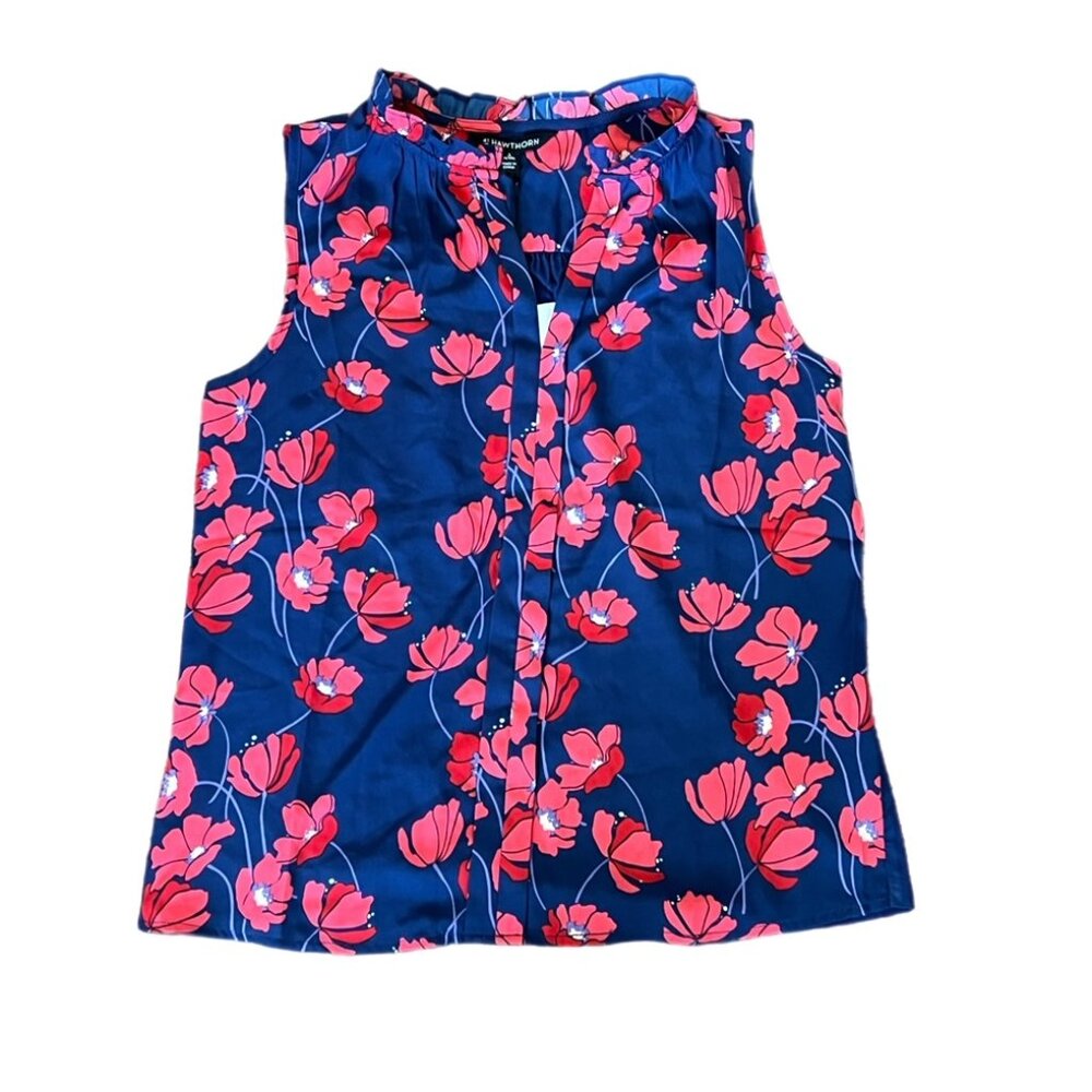 NWT Floral Blue/Red Blouse